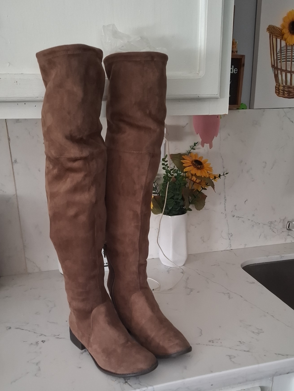 A New Day Women's Over-the-Knee Suede Boots - Brown